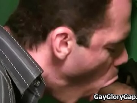 Gay interracial gloryhole fuck and dick rubbing 16