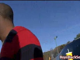 Interracial hardcore gay bareback fucking 13