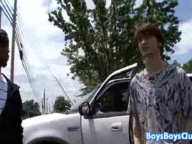 Huge black stud breeding white gay muscular guy 22